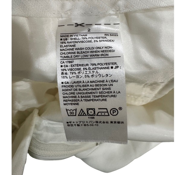 Banana Republic Ryan Straight Leg Pants Women 2 White NEW Mid Rise Slim Fit - Picture 12 of 12